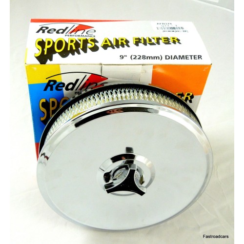 Air Filter Redline DFV/DFAV/DFM/DIR & Solex EEIT Chrome Round 9"