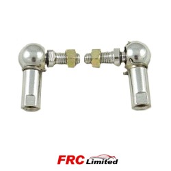 Throttle Linkage Rod Metal Ball Ends Pair With Securing Clip & Nut
